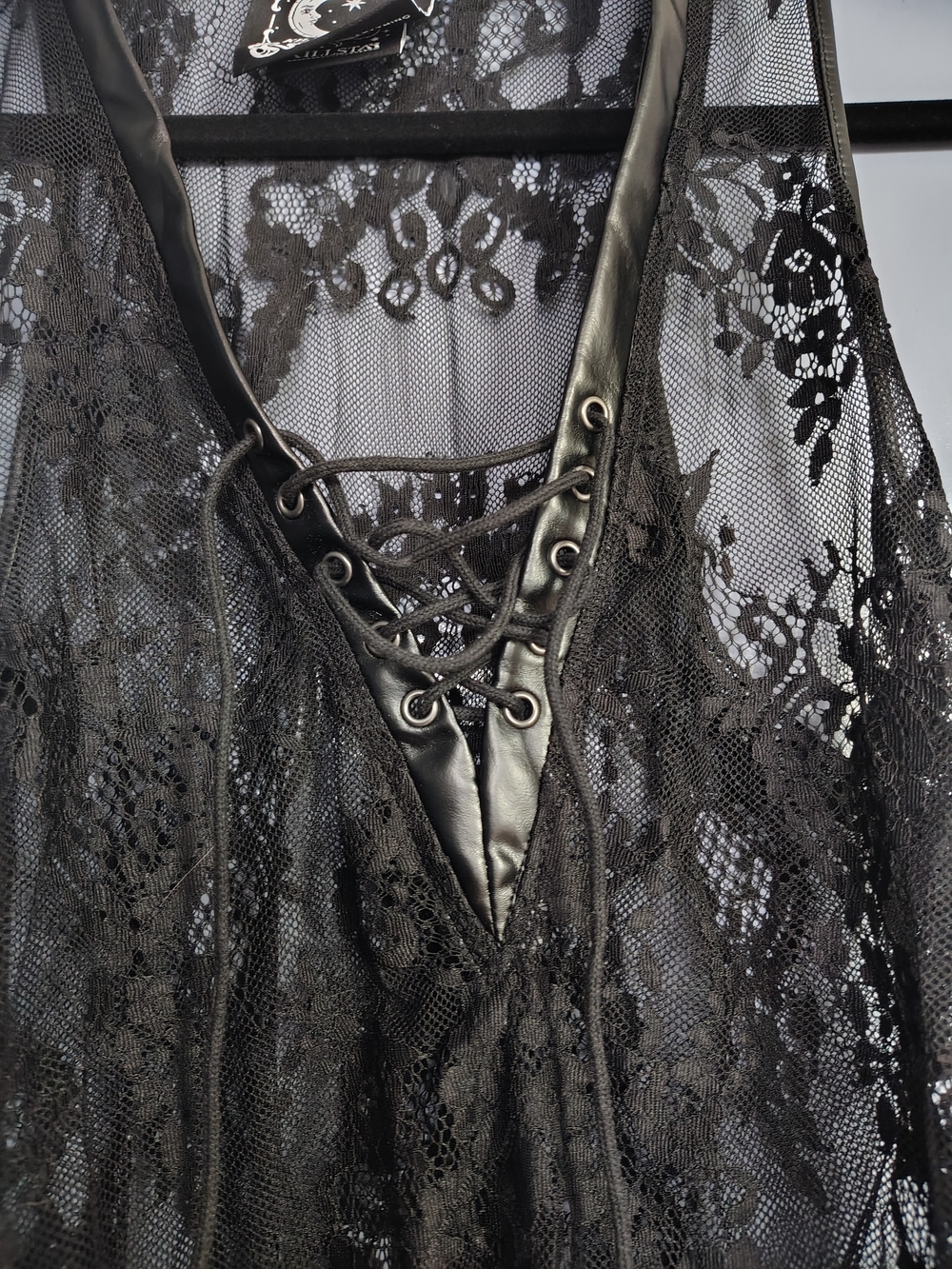 Killstar Black Floral Lace Plunge Bodysuit - Picture 2 of 4